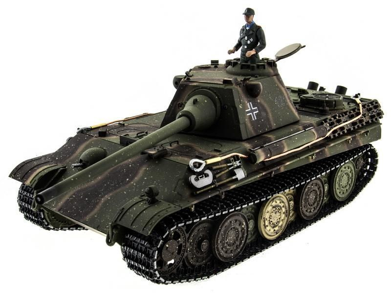 Радиоуправляемый танк Taigen 1/16 Panther type F (Германия) HC версия, башня на 360, подшипники в ред., 2.4G RTR
