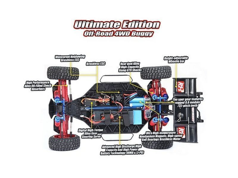 Радиоуправляемая багги Remo Hobby Scorpion Brushless (красная) 4WD 2.4G 1/8 RTR