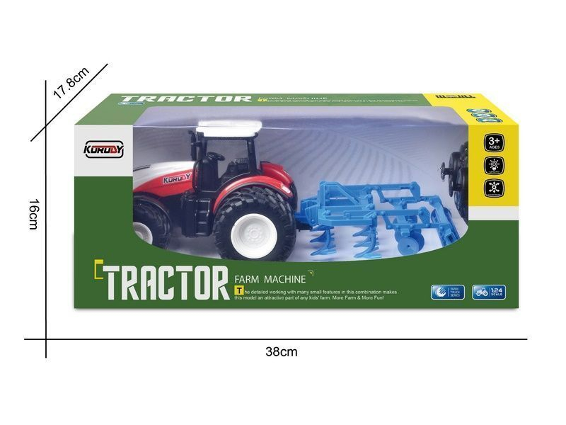 Р/У фермерский трактор Korody с дисковым культиватором, двойные колеса 1/24 2.4G 6CH RTR