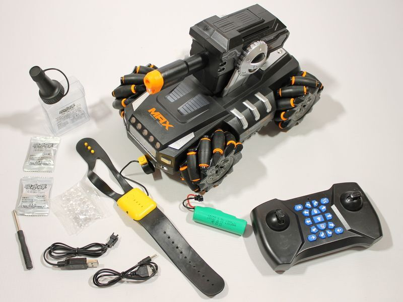 Р/У танк Mech Chariot RQ2085 стрельба водяными шарами, дрифтовые колеса, звук, управление от руки