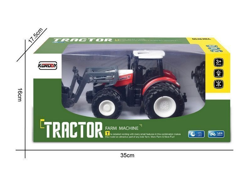 Р/У фермерский трактор Korody с отвалом, двойные колеса 1/24 2.4G 6CH RTR