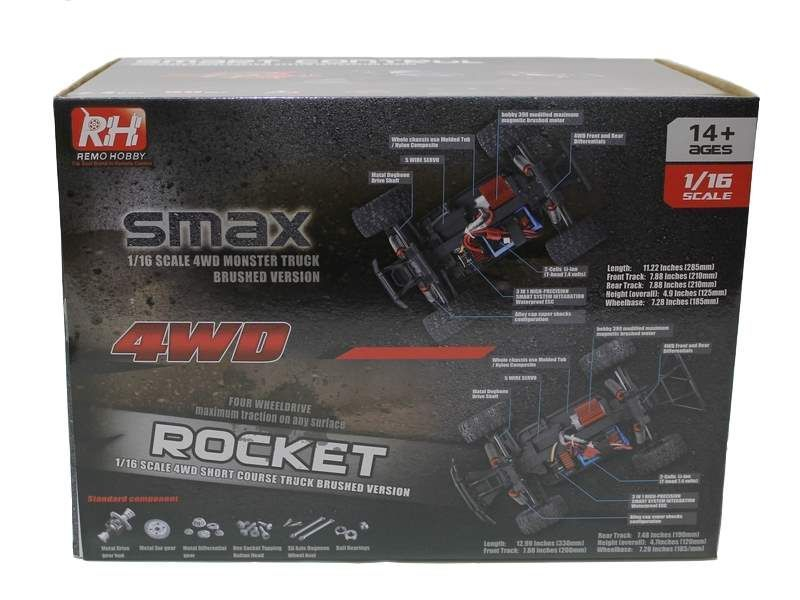 Радиоуправляемый шорт-корс Remo Hobby Rocket Brushless UPGRADE (оранжевый) 4WD 2.4G 1/16 RTR