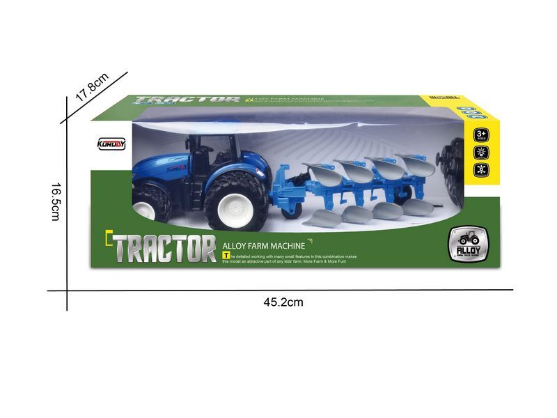Р/У фермерский трактор Korody с плугом, мет. кузов, двойные колеса 1/24 2.4G 6CH RTR