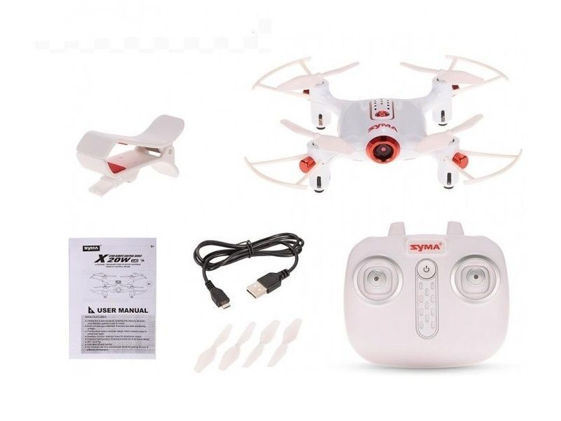 Р/У квадрокоптер Syma X20W с FPV трансляцией Wi-Fi, барометр 2.4G RTF