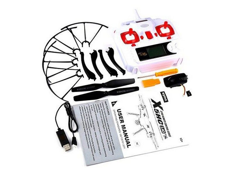 Р/У квадрокоптер Syma X5HW (белый) с FPV трансляцией Wi-Fi, барометр 2.4G RTF