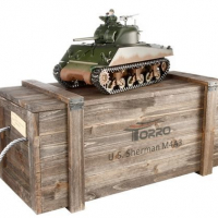 Радиоуправляемый танк Torro Sherman M4A3, 1/16 2.4G, ВВ-пушка, деревянная коробка