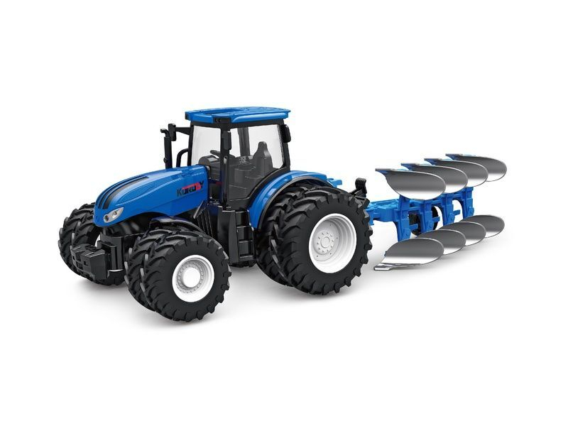 Р/У фермерский трактор Korody с плугом, мет. кузов, двойные колеса 1/24 2.4G 6CH RTR