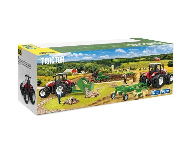 Р/У фермерский трактор Korody с плугом, двойные колеса 1/24 2.4G 6CH RTR