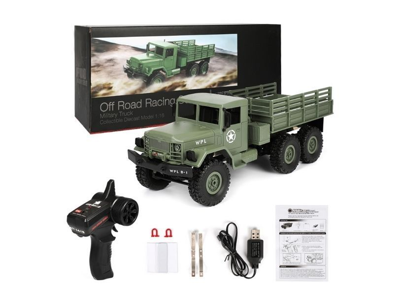 Радиоуправляемая машина WPL военный грузовик (зеленый) 6WD 2.4G 1/16 RTR