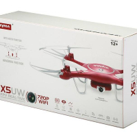 Р/У квадрокоптер Syma X5UW с FPV трансляцией Wi-Fi (HD), барометр 2.4G RTF красный