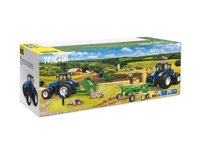 Р/У фермерский трактор Korody с плугом, мет. кузов, двойные колеса 1/24 2.4G 6CH RTR