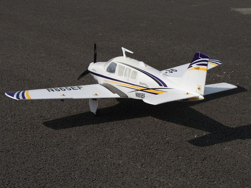 Радиоуправляемый самолет Top RC ST Beechcraft Bonanza A36 фиолетовый 1280мм (шасси) PNP