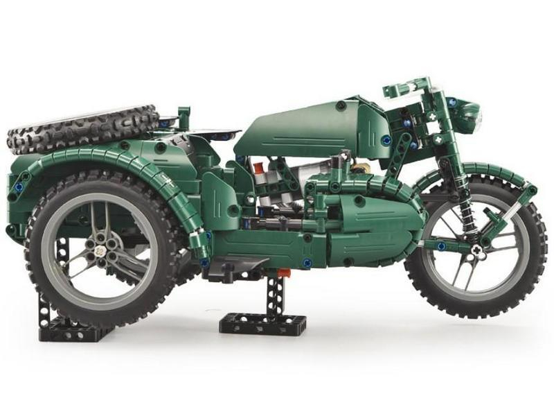 Радиоуправляемый конструктор CADA deTech немецкий военный мотоцикл с коляской (629 деталей)