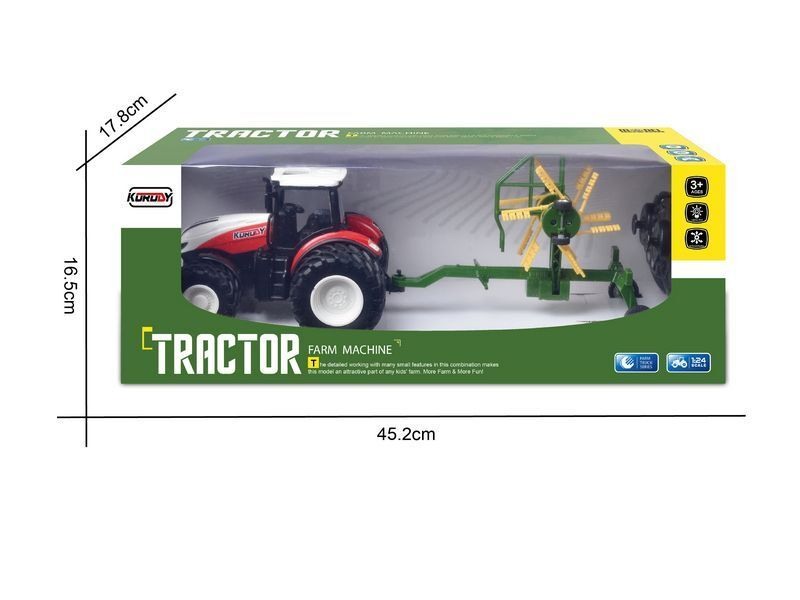 Р/У фермерский трактор Korody с роторной косилкой, двойные колеса 1/24 2.4G 6CH RTR