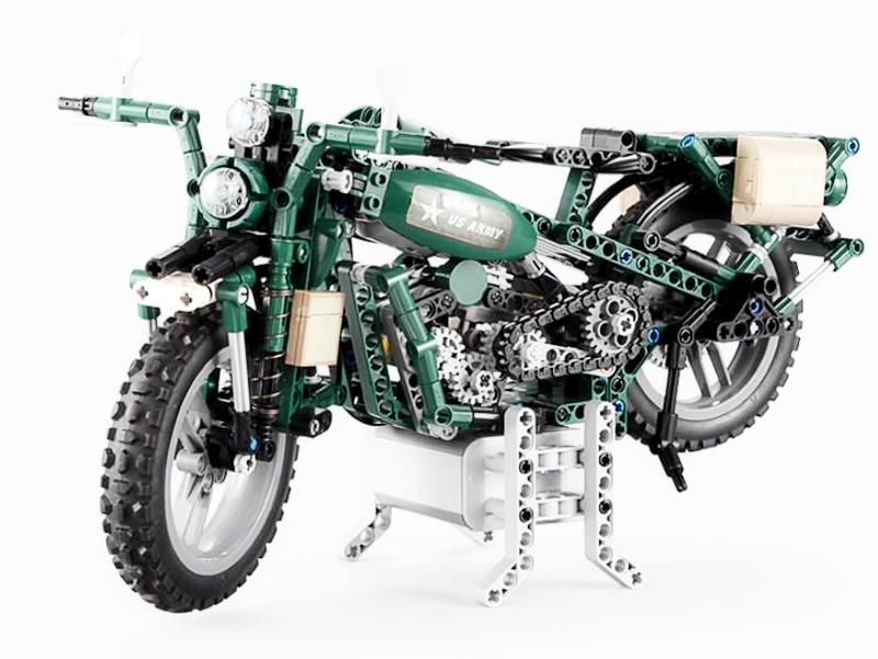 Радиоуправляемый конструктор CADA deTech американский военный мотоцикл (550 деталей)