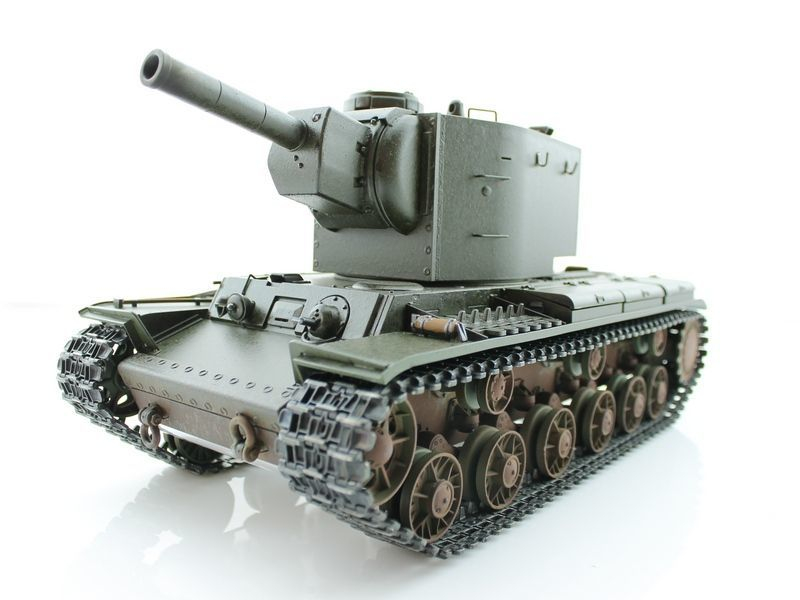 Радиоуправляемый танк Torro КВ-2 1/16 2.4G, СССР, зеленый, ИК-пушка, деревянная коробка
