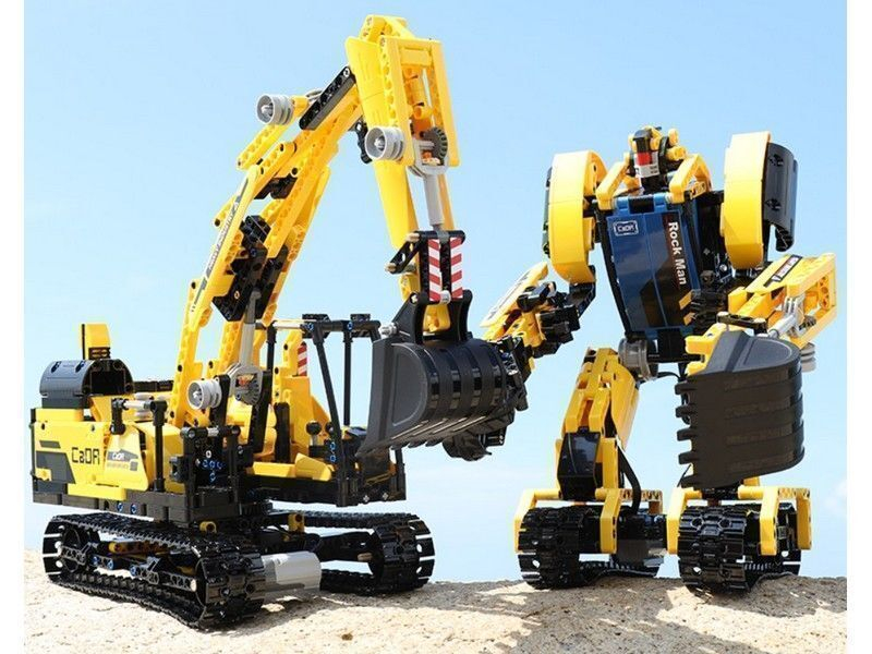 Радиоуправляемый конструктор CADA 2 в 1 экскаватор ROCK MAN (930 деталей)