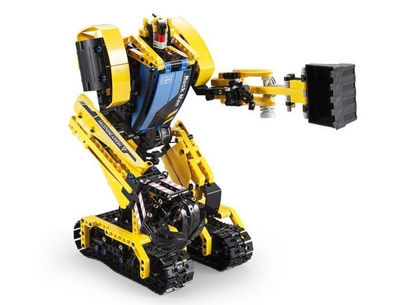 Радиоуправляемый конструктор CADA 2 в 1 экскаватор ROCK MAN (930 деталей)