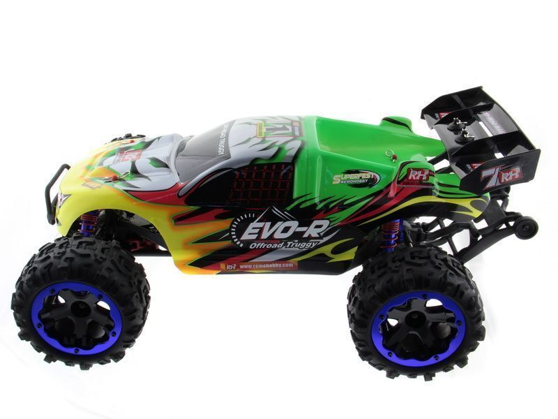 Радиоуправляемая трагги Remo Hobby EVO-R Brushless UPGRADE (зеленая) 4WD 2.4G 1/8 RTR