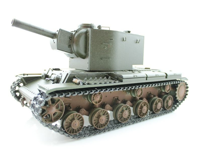 Радиоуправляемый танк Torro КВ-2 1/16 2.4G, СССР, зеленый, ИК-пушка, деревянная коробка