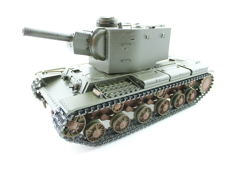 Радиоуправляемый танк Torro КВ-2 1/16 2.4G, СССР, зеленый, ИК-пушка, деревянная коробка