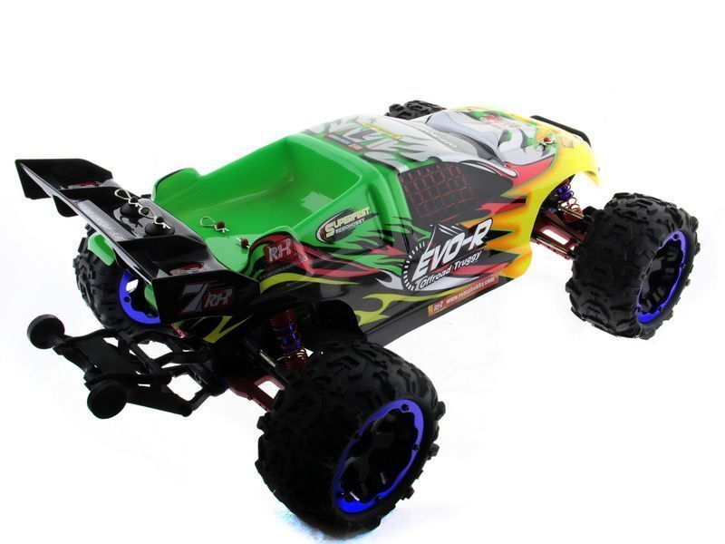 Радиоуправляемая трагги Remo Hobby EVO-R Brushless UPGRADE (зеленая) 4WD 2.4G 1/8 RTR