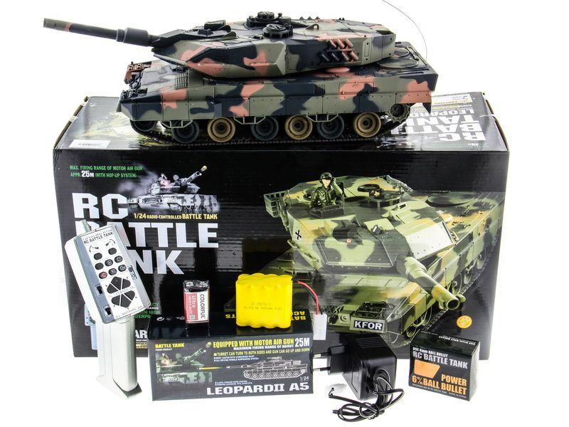Р/У танк Heng Long 1/24 Leopard A5, стреляет шариками, RTR
