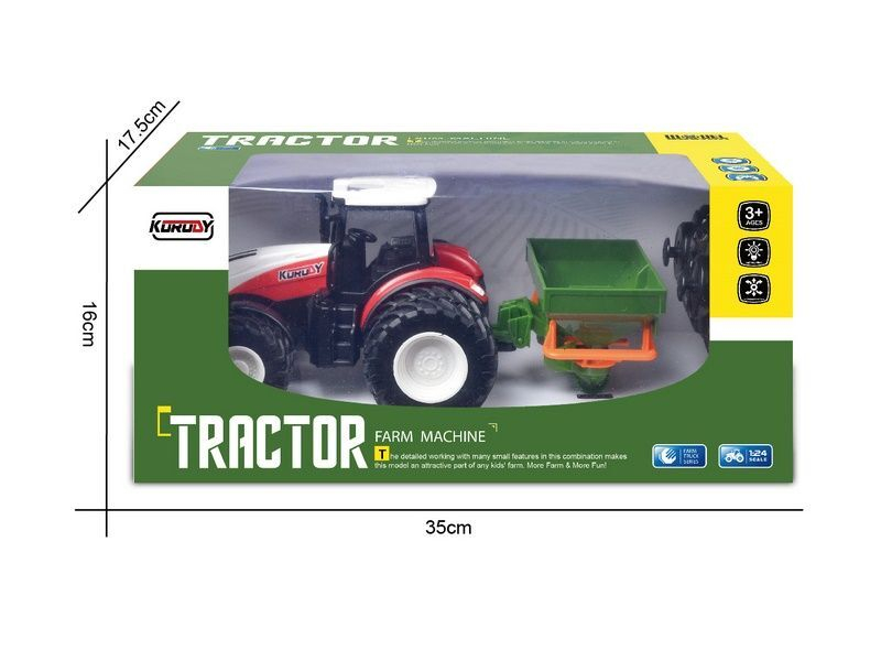 Р/У фермерский трактор Korody с поливалкой, двойные колеса 1/24 2.4G 6CH RTR