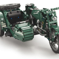 Радиоуправляемый конструктор CADA deTech немецкий военный мотоцикл с коляской (629 деталей)