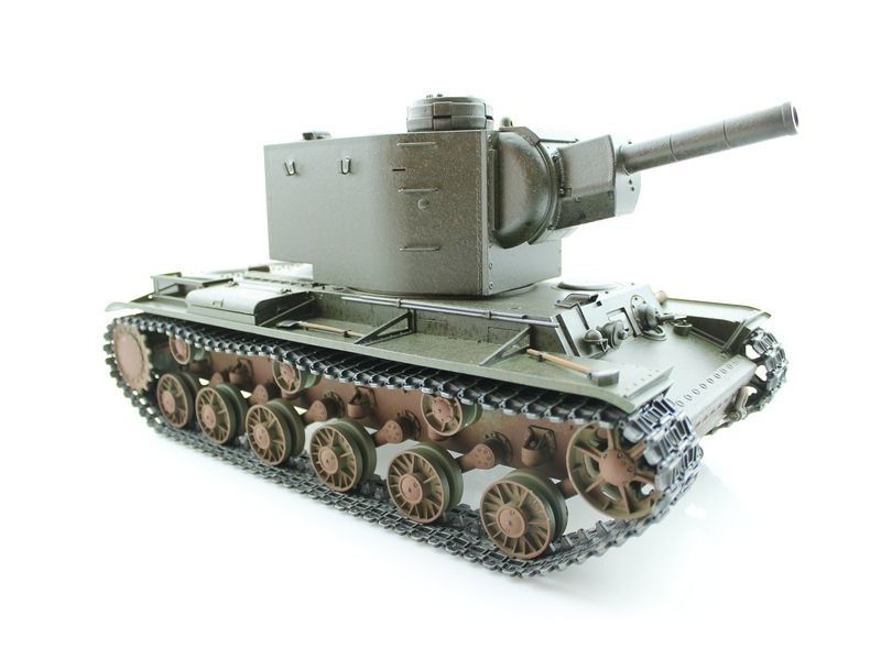 Радиоуправляемый танк Torro КВ-2 1/16 2.4G, СССР, зеленый, ИК-пушка, деревянная коробка