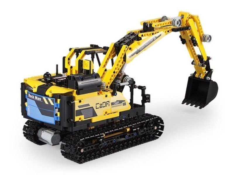 Радиоуправляемый конструктор CADA 2 в 1 экскаватор ROCK MAN (930 деталей)