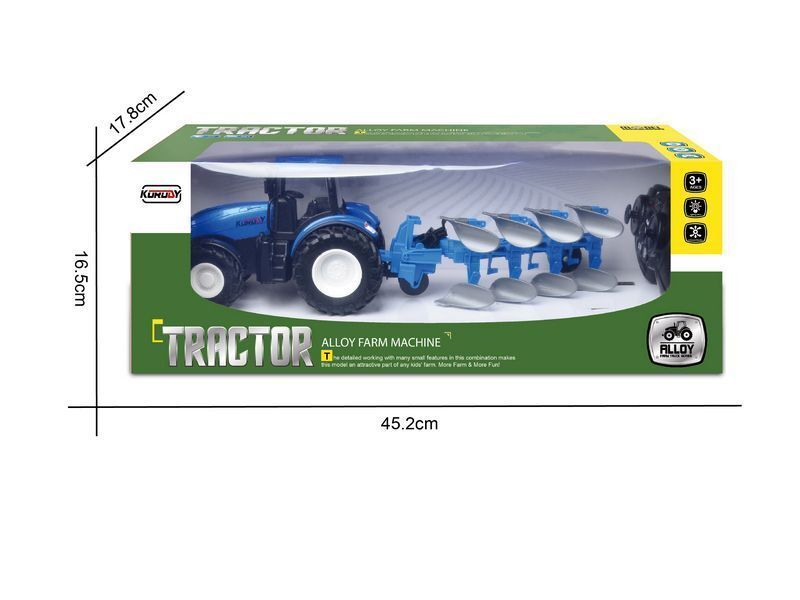 Р/У фермерский трактор Korody с плугом, мет. кузов, широкие колеса 1/24 2.4G 6CH RTR