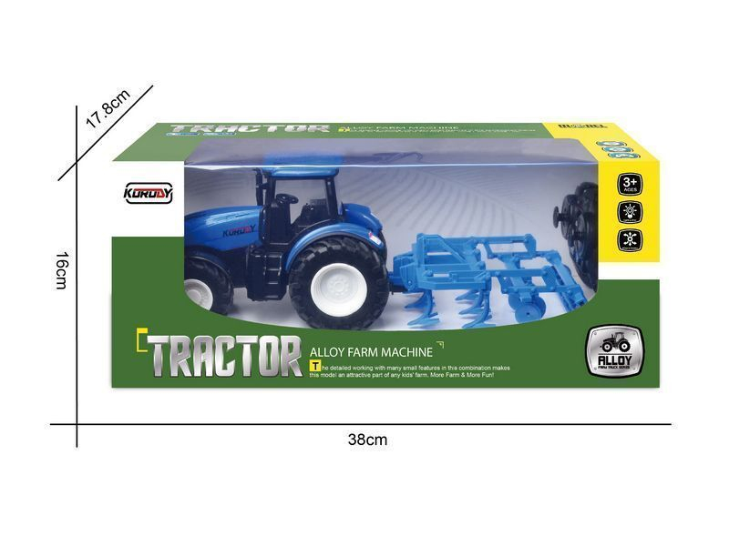 Р/У фермерский трактор Korody с диск. культиватором, мет. кузов, широкие колеса 1/24 2.4G 6CH RTR