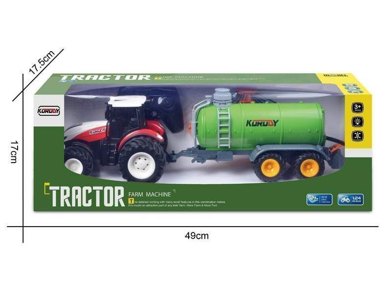Р/У фермерский трактор Korody с цистерной поливалкой, широкие колеса 1/24 2.4G 6CH RTR