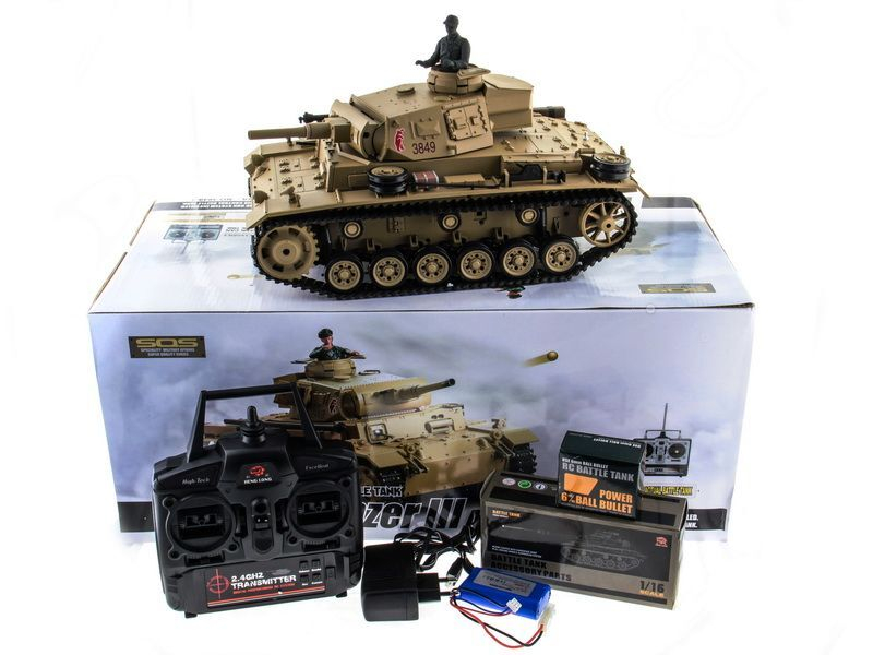 Р/У танк Heng Long 1/16 Panzerkampfwagen III (Германия) 2.4G RTR PRO песочный