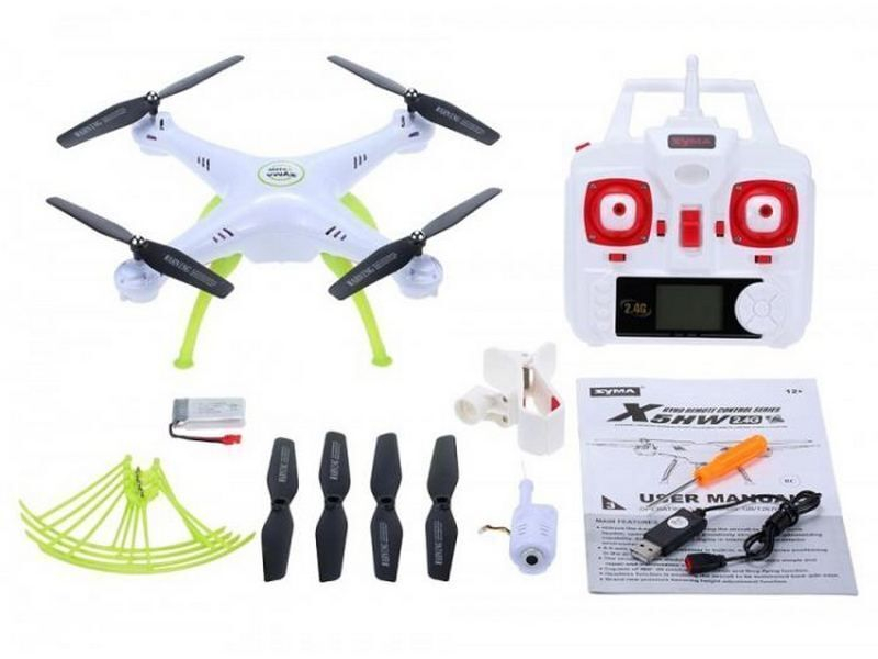 Р/У квадрокоптер Syma X5HW (белый) с FPV трансляцией Wi-Fi, барометр 2.4G RTF