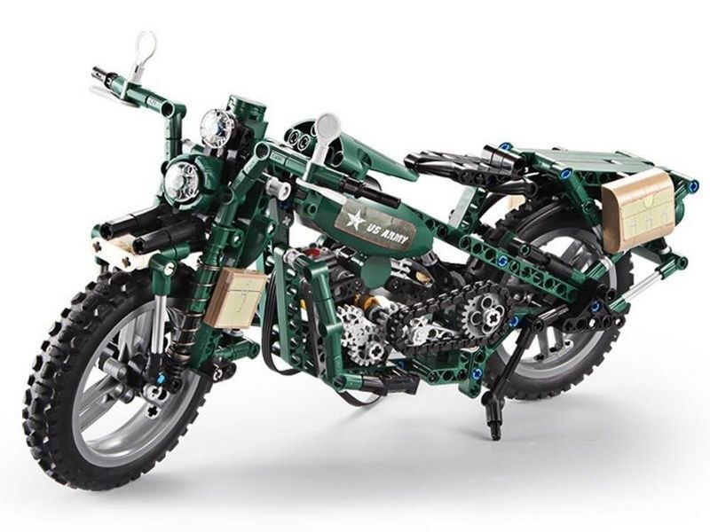 Радиоуправляемый конструктор CADA deTech американский военный мотоцикл (550 деталей)