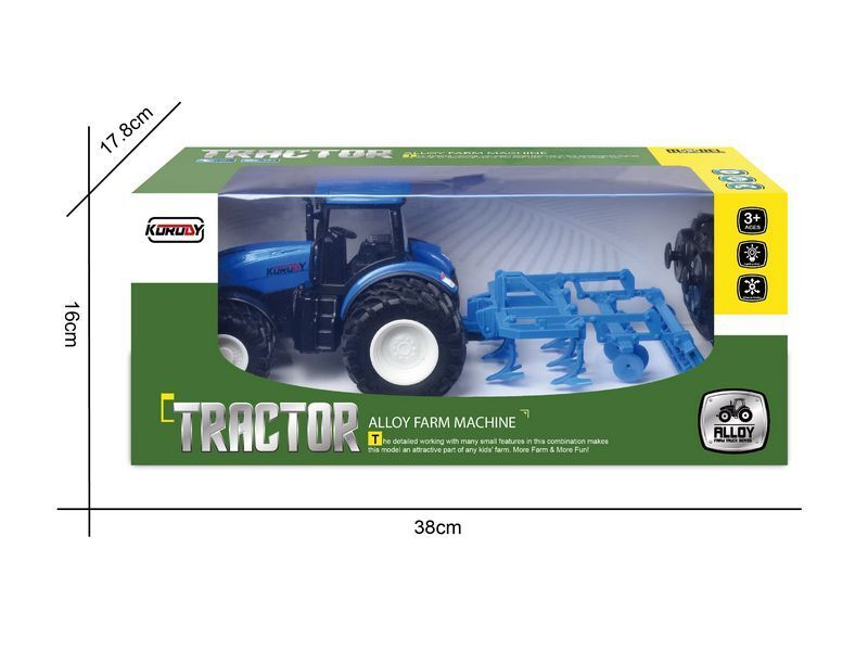 Р/У фермерский трактор Korody с диск. культиватором, мет. кузов, двойные колеса 1/24 2.4G 6CH RTR