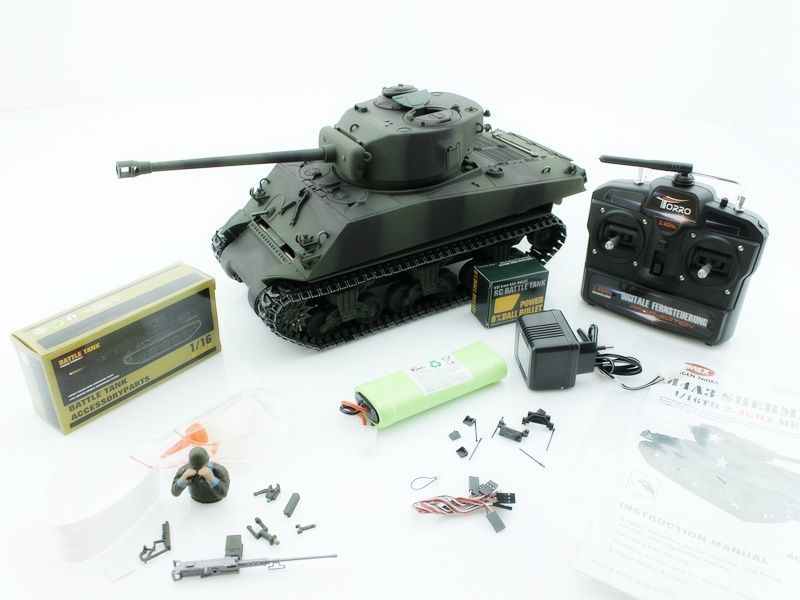 Радиоуправляемый танк Torro Sherman M4A3 76mm, 1/16 2.4G, ИК-пушка, деревянная коробка