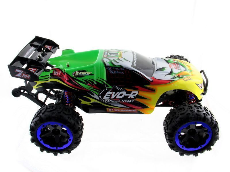 Радиоуправляемая трагги Remo Hobby EVO-R Brushless UPGRADE (зеленая) 4WD 2.4G 1/8 RTR