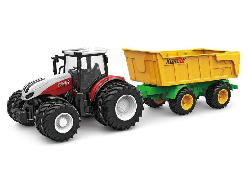 Р/У фермерский трактор Korody с прицепом самосвалом, двойные колеса 1/24 2.4G 6CH RTR