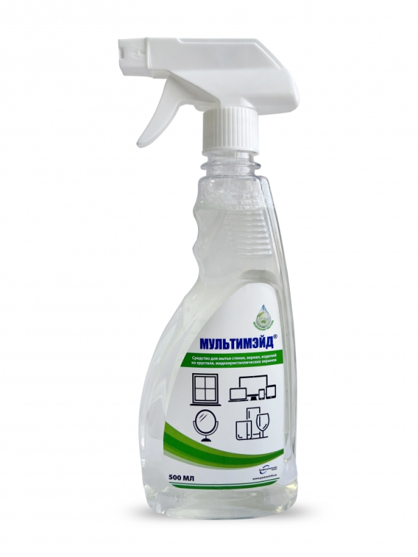 Специальное средство - спрей для мытья стёкол, окон, хрусталя, зеркал, глянцевых поверхностей Мультимэйд / без разводов / 500 мл