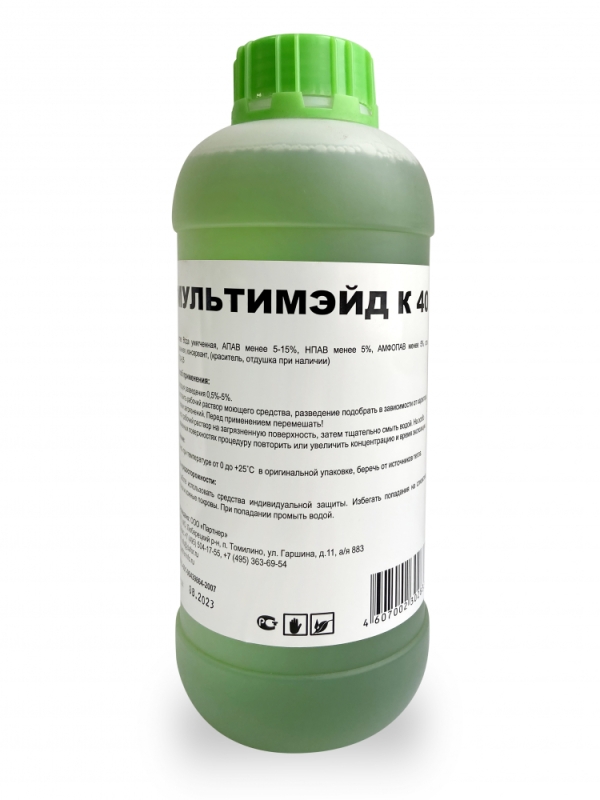 Средство для комплексной уборки помещений Мультимэйд К 40 / для мытья и обезжиривания виниловых фасадов (сайдинга), линолеума, пластиковых стеновых и потолочных панелей / концентрат - 1л