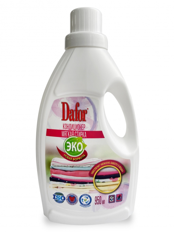 Кондиционер - ополаскиватель Dafor / мягкая стирка для белья с ароматом хлопка / 950 мл