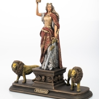 Статуэтка "Вернисаж истории", Виктория на постаменте со львами, (25см), Патина Вернисаж
