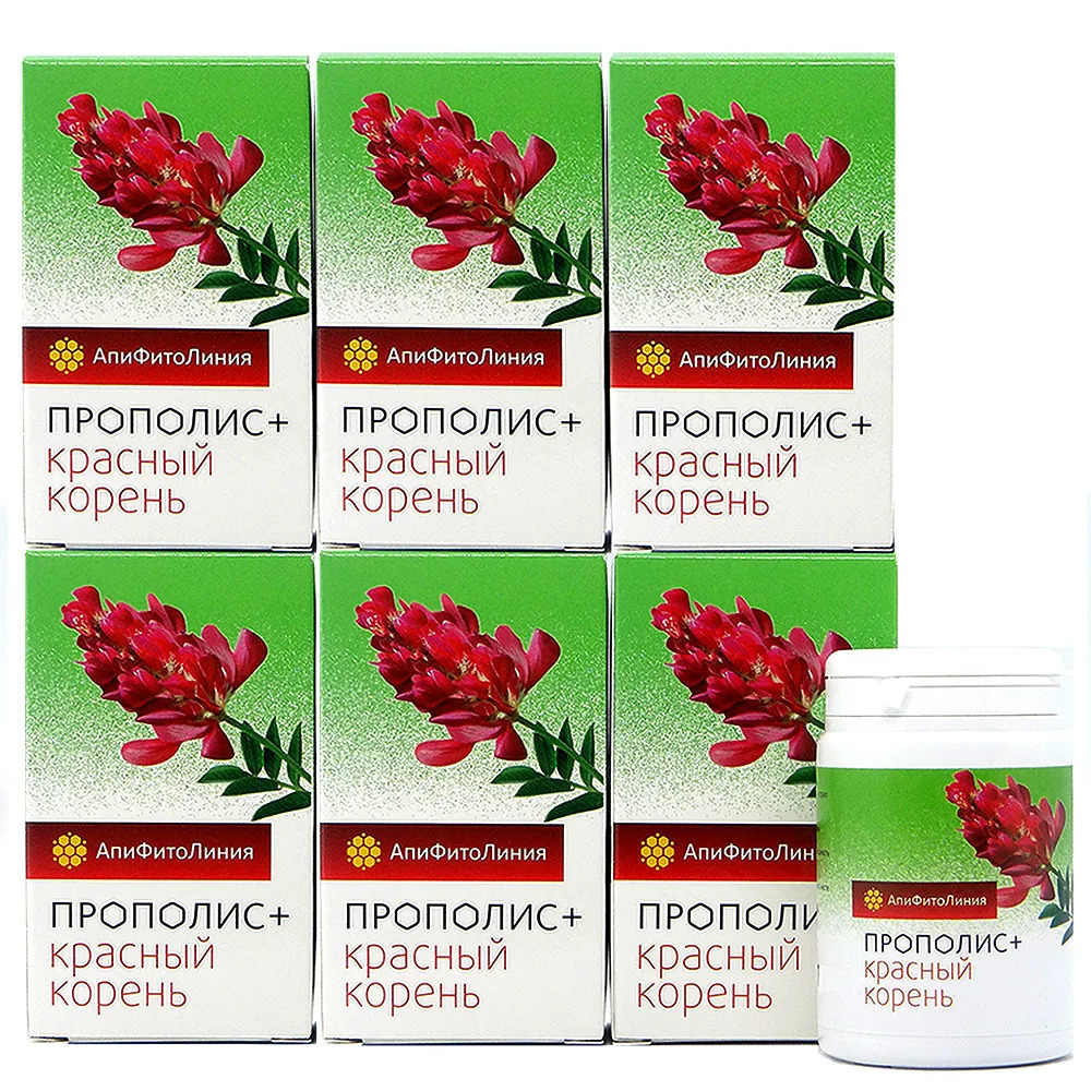 Для мужского здоровья "Прополис + Красный корень" апифитокомплекс (60 таблеток).Пчела и Человек, 6 шт.