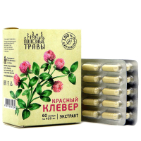 Красный клевер растительный экстракт, (60 капсул по 450 мг), серия "Полезные травы".  Пчела и Человек, 4 шт.