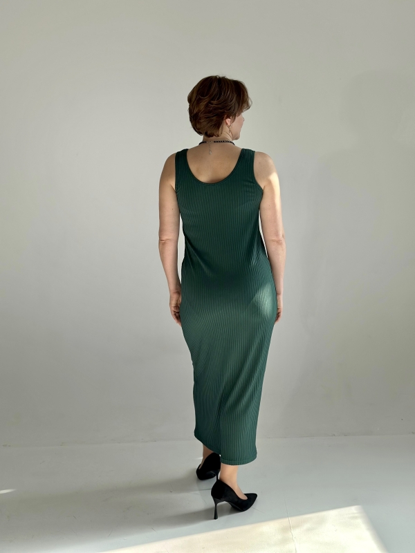 Платье лапша майка трикотажное Зеленый x L