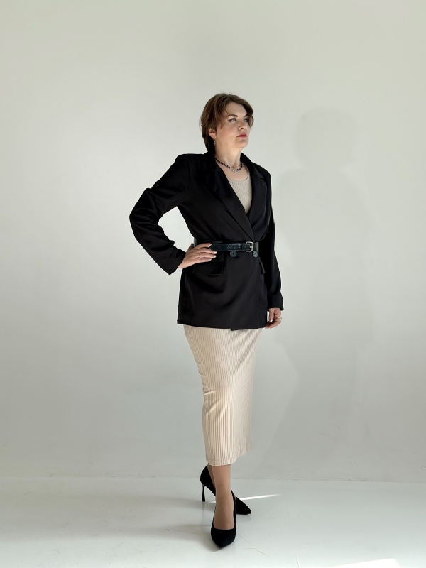 Платье лапша майка трикотажное Бежевый x M