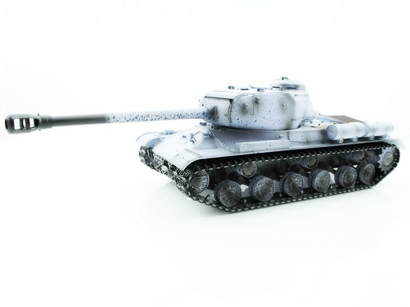 Радиоуправляемый танк Taigen 1/16 ИС-2 модель 1944, СССР, зимний, (для ИК танк. боя) 2.4G, деревянная коробка